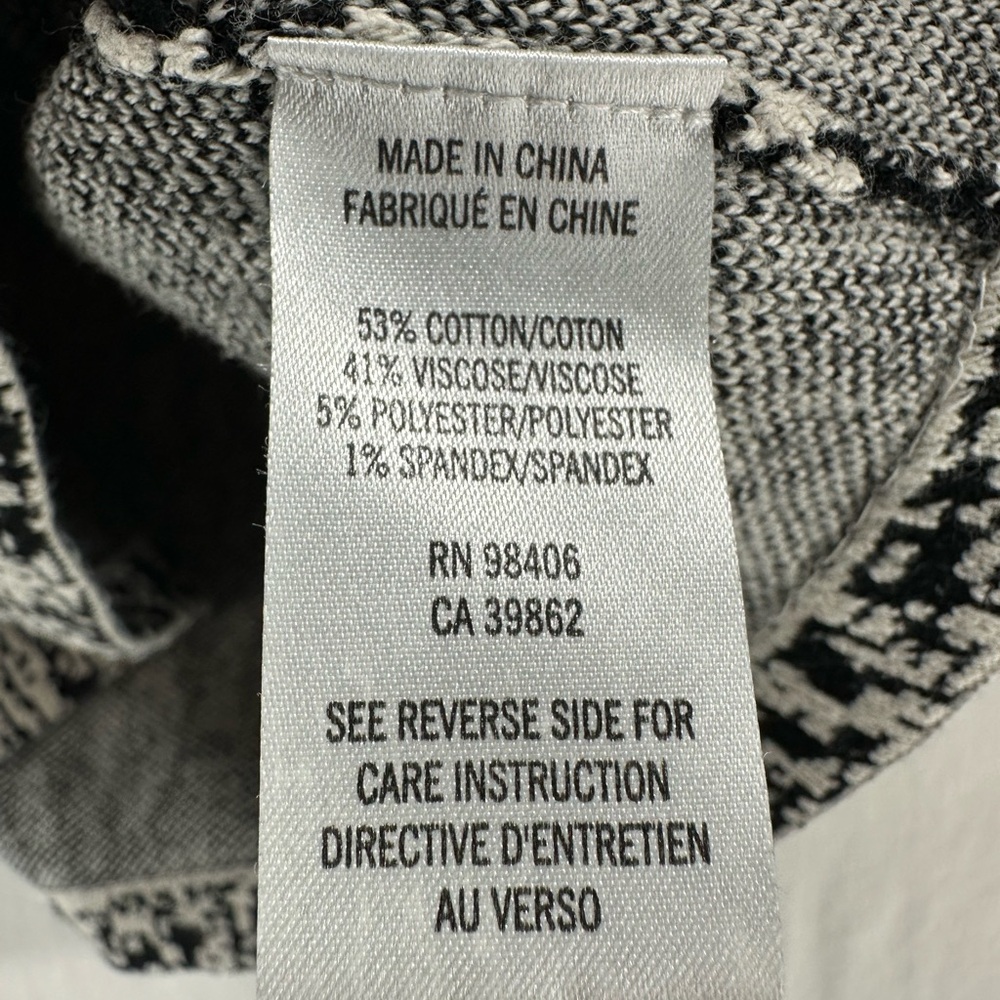 Theory Cropped Sweater Tank Top Sleeveless Black White Tweed‎ Size L - Picture 6 of 7